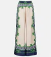 La Doublej Printed Silk Twill Palazzo Pants In Multi