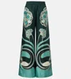 La Doublej La Double J Printed Silk-twill Palazzo Trousers In Multi