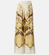 La Doublej Printed Silk Twill Palazzo Pants In Spells Placée