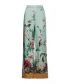 La Doublej Multicolor Pants With Rear Elastic Waist And All-over Floral Motif In Silk Woman In Multi