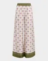 La Doublej La Double J Wide-leg Silk Trousers With Floral Pattern