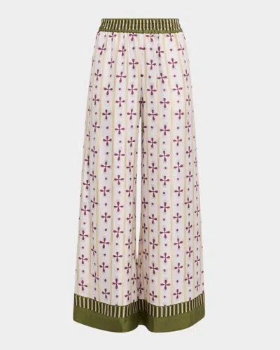 La Doublej Printed Silk Wide-leg Palazzo Pants In Multi
