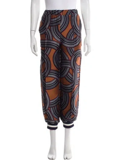 Pre-owned La Doublej Printed Skinny Leg Pants In Blue