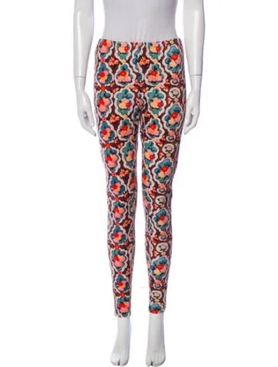 Pre-owned La Doublej Printed Skinny Leg Pants In Multi