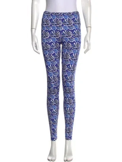 Pre-owned La Doublej Printed Skinny Leg Pants W/ Tags In Blue