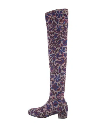 Pre-owned La Doublej Printed Sock Boots In Multi