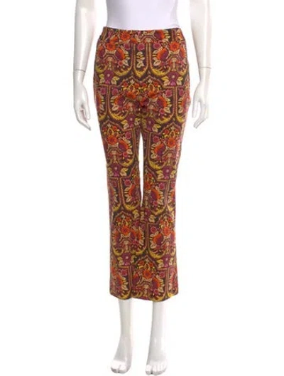 Pre-owned La Doublej Printed Straight Leg Pants In Multi