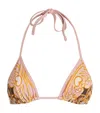 La Doublej Printed Triangle Bikini Top In Multi