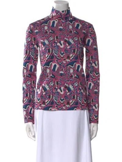 Pre-owned La Doublej Printed Turtleneck Blouse In Multi