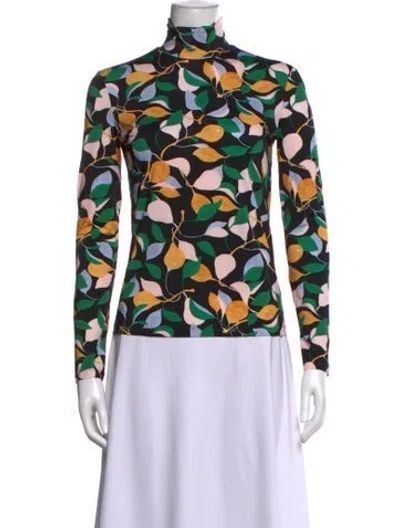 Pre-owned La Doublej Printed Turtleneck Top In Multicolor