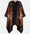 La Doublej La Double J Patterned-intarsia Wool Poncho In Black