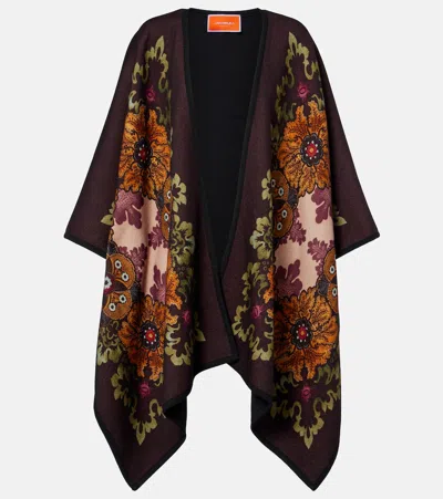 LA DOUBLEJ PRINTED VIRGIN WOOL PONCHO