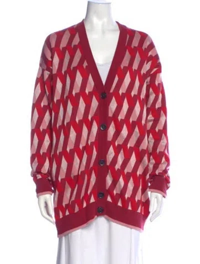 Pre-owned La Doublej Printed V-neck Sweater In Multi