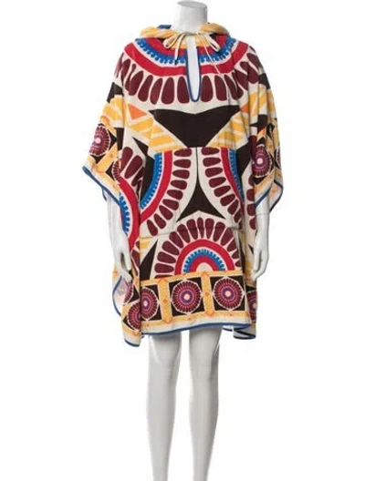 Pre-owned La Doublej Printed V-neck Sweater In Red