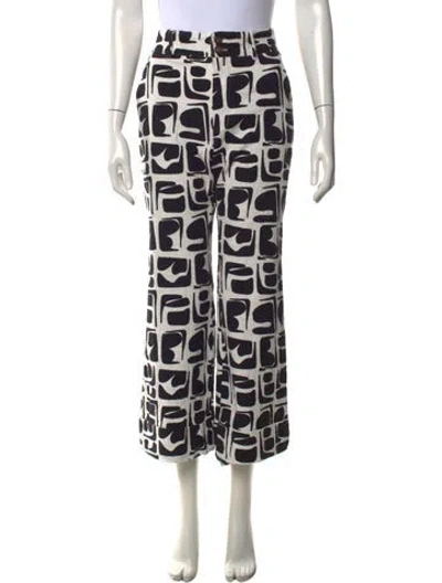 Pre-owned La Doublej Printed Wide Leg Pants In Blue
