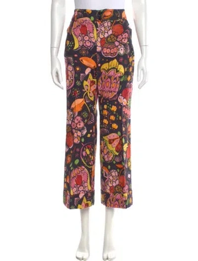 Pre-owned La Doublej Printed Wide Leg Pants In Multi