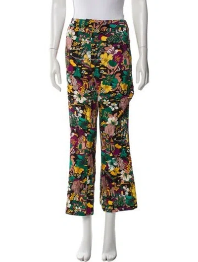 Pre-owned La Doublej Printed Wide Leg Pants In Multi