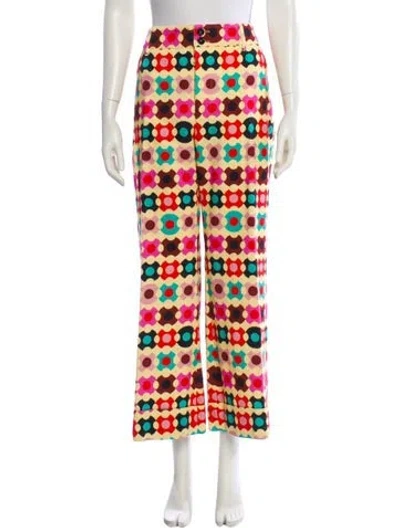 Pre-owned La Doublej Printed Wide Leg Pants In Neutral