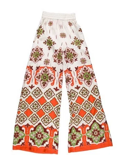 Pre-owned La Doublej Printed Wide Leg Pants In Orange