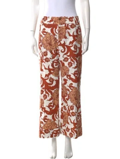 Pre-owned La Doublej Printed Wide Leg Pants In Orange