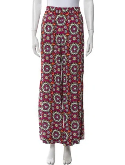 Pre-owned La Doublej Printed Wide Leg Pants In Pink