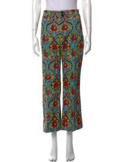 Pre-owned La Doublej Printed Wide Leg Pants W/ Tags In Blue