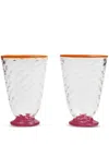 La Doublej Quilted Contrast-trim Glass (set Of Two) In Neutrals