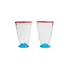 La Doublej Quilted Glasses Set Of 2 In Blue