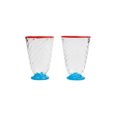 La Doublej Quilted Glasses Set Of 2 In Blue