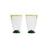 La Doublej Quilted Glasses Set Of 2 In Green