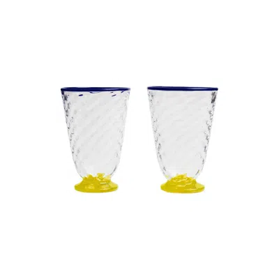 La Doublej Quilted Glasses Set Of 2 In Yellow