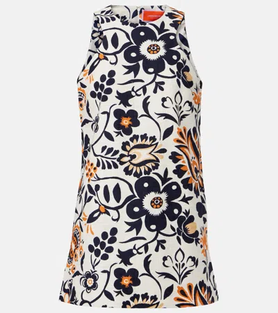La Doublej Racer Printed Cotton Poplin Minidress In Multi