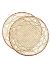 La Doublej Raffia Placemat Set Of 2 In Animal Print