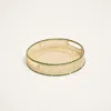 La Doublej Raffia Tray In Green