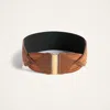 La Doublej Rainbow Braided Belt In Brown