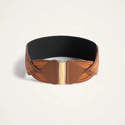 La Doublej Rainbow Belt In Burgundy