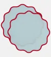 La Doublej Rainbow Celeste Cloud Set Of 2 Placemats In Blue