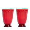 La Doublej Rainbow Glasses, Set Of 2 In Red