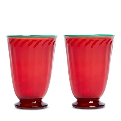 La Doublej Rainbow Glasses, Set Of 2 In Red