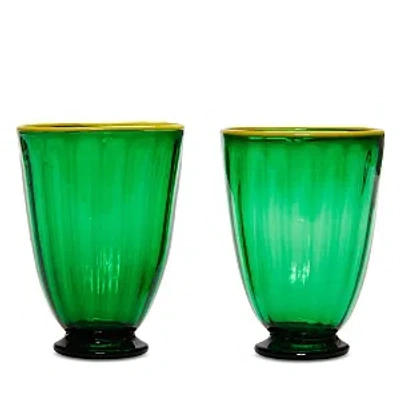 La Doublej Rainbow Glasses Set Of 2 In Green