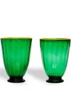 La Doublej Rainbow Glasses Set Of 2 In Grün