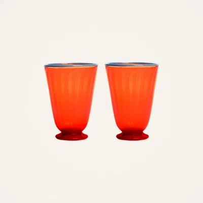 La Doublej Rainbow Glasses Set Of 2 In Orange