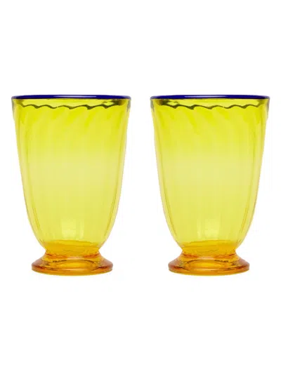 La Doublej Rainbow Glasses Set Of 2 In Yellow