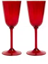 La Doublej Wine Rainbow Glasses Set Of 2 In Red