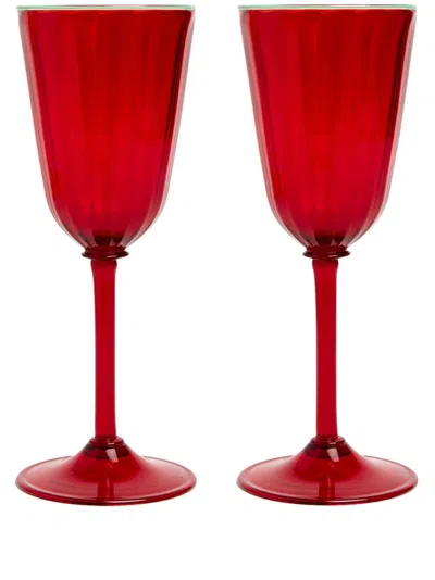 LA DOUBLEJ RAINBOW MURANO WINE GLASSES (SET OF 2)