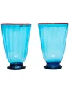 La Doublej Rainbow Glasses Set Of 2 In Turquoise