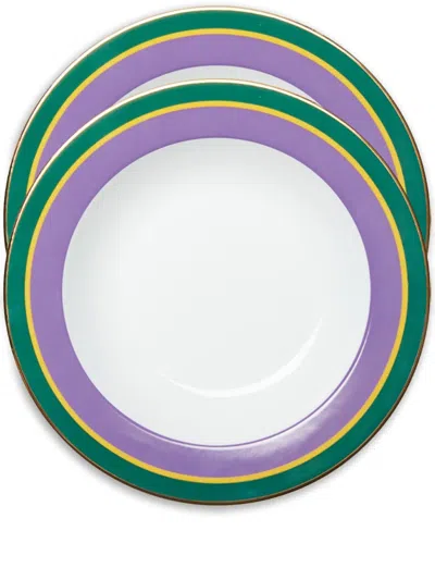 La Doublej Rainbow Soup Plates (set Of Two) In Purple