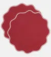 La Doublej Rainbow Vino Cloud Set Of 2 Placemats In Red