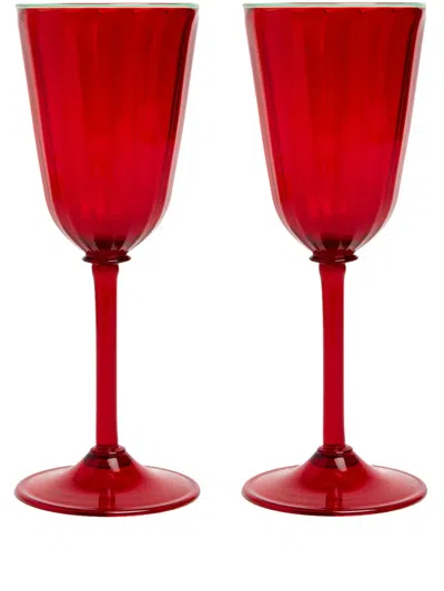 La Doublej Rainbow Wine Glasses (set Of 2) In Red