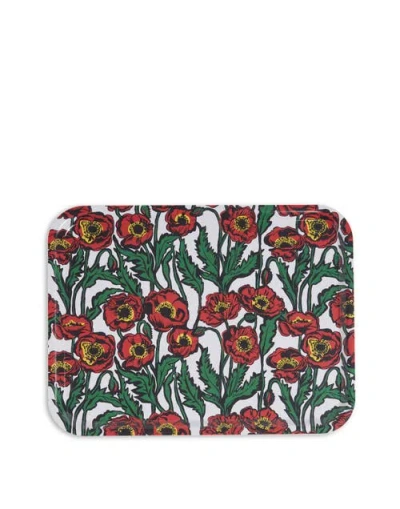 La Doublej Rectangular Printed Tray Big Blooms Bianco Multicolor